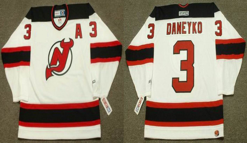 2019 Men New Jersey Devils 3 Daneyko white style #2 CCM NHL jerseys